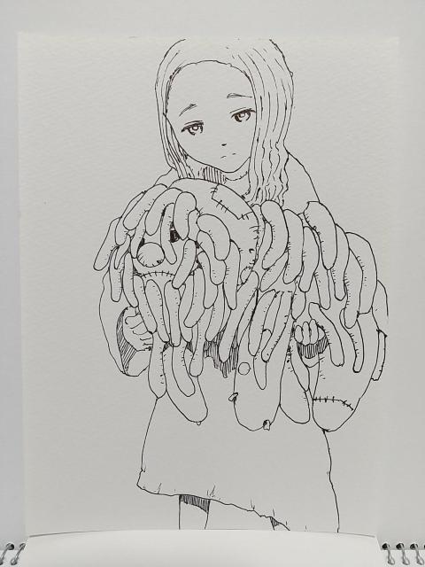オリジナルイラスト 手描きイラスト ボロ ハンドメイド 絵 モノクロ 原画 白黒 アナログ アート インテリア 自作 art < アニメ/コミック/キャラクター  オリジナルイラスト 手描きイラスト ボロ ハンドメイド 絵 モノクロ 原画 白黒 アナログ アート インテリア 自作 art < アニメ/コミック/キャラクターの