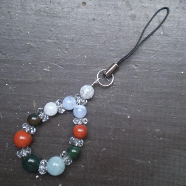 アクアマリンxレッドジャスパーxブラッドストーンストラップ < 家電/AV アクアマリンxレッドジャスパーxブラッドストーンストラップ < 家電/AVの