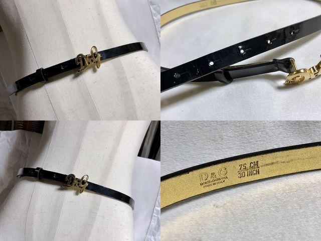 正規良レア ドルチェ&ガッバーナ D&Gロゴゴールドバックルナローエナメルレザーベルト 黒×金 75 クラシック < ブランド  正規良レア ドルチェ&ガッバーナ D&Gロゴゴールドバックルナローエナメルレザーベルト 黒×金 75 クラシック < ブランドの