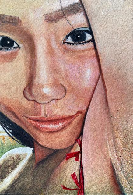 絵画 水彩画 ガッシュ水彩 透明水彩『モデル・アップ3』新品・真作保証 原画 < ホビー 絵画 水彩画 ガッシュ水彩 透明水彩『モデル・アップ3』新品・真作保証 原画 < ホビーの