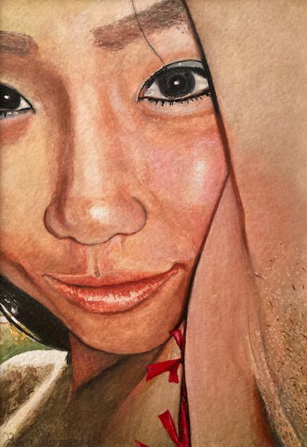 絵画 水彩画 ガッシュ水彩 透明水彩『モデル・アップ3』新品・真作保証 原画 < ホビー 絵画 水彩画 ガッシュ水彩 透明水彩『モデル・アップ3』新品・真作保証 原画 < ホビーの