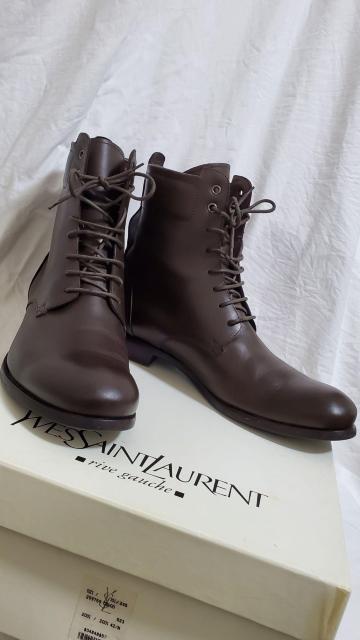 正規美 イヴサンローラン レースアップブーツ 茶 42/ クラシック カジュアルライダース YSL 付属有 ミリタリー レンジャー < ブランド  正規美 イヴサンローラン レースアップブーツ 茶 42/ クラシック カジュアルライダース YSL 付属有 ミリタリー レンジャー < ブランドの