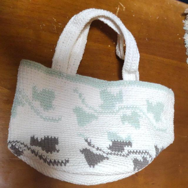 手編みの葉模様バック < ペット/手芸/園芸  手編みの葉模様バック  < ペット/手芸/園芸の