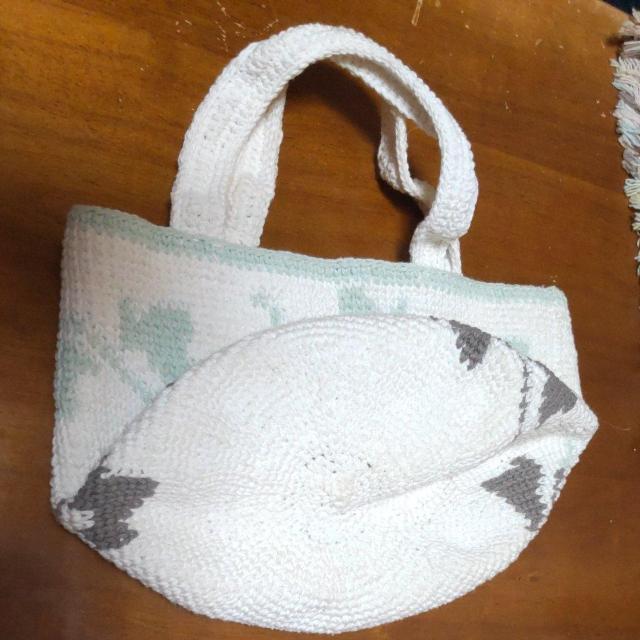 手編みの葉模様バック < ペット/手芸/園芸  手編みの葉模様バック < ペット/手芸/園芸の