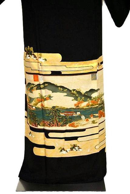 【最高峰】新品同様 京友禅作家【松尾光琳】本金箔 三船祭 比翼付き 黒留袖 身丈164cm 裄66cm T3564 < 女性ファッション 【最高峰】新品同様 京友禅作家【松尾光琳】本金箔 三船祭 比翼付き 黒留袖 身丈164cm 裄66cm T3564 < 女性ファッションの