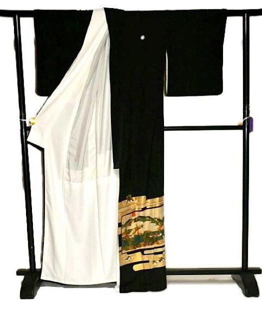 【最高峰】新品同様 京友禅作家【松尾光琳】本金箔 三船祭 比翼付き 黒留袖 身丈164cm 裄66cm T3564 < 女性ファッション 【最高峰】新品同様 京友禅作家【松尾光琳】本金箔 三船祭 比翼付き 黒留袖 身丈164cm 裄66cm T3564 < 女性ファッションの