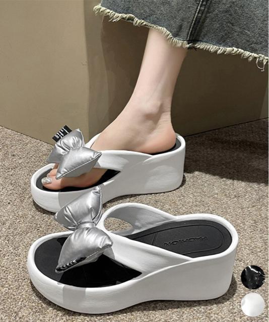 送料無料 新品 トングサンダル リボン付きビーチサンダル < 女性ファッション  送料無料 新品 トングサンダル リボン付きビーチサンダル  < 女性ファッションの