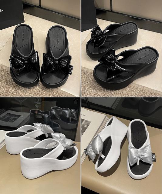 送料無料 新品 トングサンダル リボン付きビーチサンダル < 女性ファッション  送料無料 新品 トングサンダル リボン付きビーチサンダル < 女性ファッションの