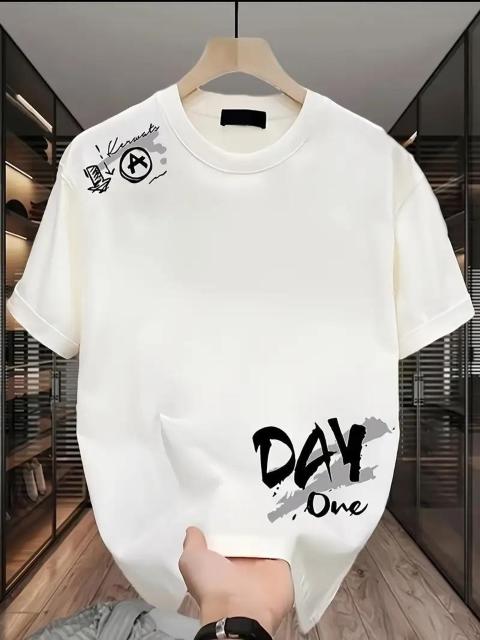 爆ヤス価格1290円★ヘビーウェイト ショートスリーブTシャツ「DAY ONE」日本サイズXL 黒 < 男性ファッション  爆ヤス価格1290円★ヘビーウェイト ショートスリーブTシャツ「DAY ONE」日本サイズXL 黒 < 男性ファッションの