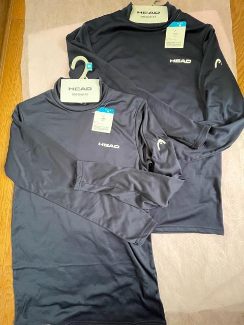 Mサイズ!2枚セット!高貴紳士的!HEAD!ブランド品!暖か!裏起毛!男のネイビー色合い!ハイネック!長袖インナーシャツ! < 男性ファッション Mサイズ!2枚セット!高貴紳士的!HEAD!ブランド品!暖か!裏起毛!男のネイビー色合い!ハイネック!長袖インナーシャツ! < 男性ファッションの