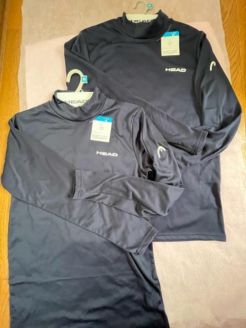 Mサイズ!2枚セット!高貴紳士的!HEAD!ブランド品!暖か!裏起毛!男のネイビー色合い!ハイネック!長袖インナーシャツ! < 男性ファッション Mサイズ!2枚セット!高貴紳士的!HEAD!ブランド品!暖か!裏起毛!男のネイビー色合い!ハイネック!長袖インナーシャツ! < 男性ファッションの