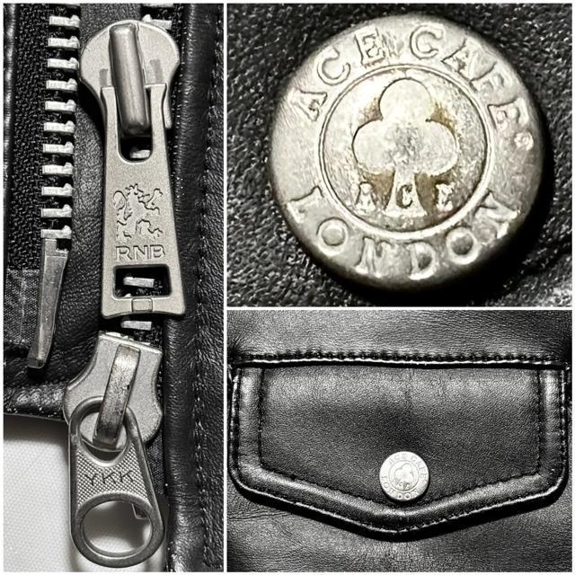 美品 ACE CAFE エースカフェ × R.newbold 定価8万円程 ライダース 革 レザー ジャケット M 正規 ロック < 男性ファッション 美品 ACE CAFE エースカフェ × R.newbold 定価8万円程 ライダース 革 レザー ジャケット M 正規 ロック < 男性ファッションの