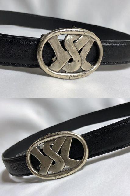 正規 Yves Saint Laurentイヴサンローラン リヴゴーシュ YSLロゴバックル レザーベルト黒 78~88 スーツ < ブランド  正規 Yves Saint Laurentイヴサンローラン リヴゴーシュ YSLロゴバックル レザーベルト黒 78~88 スーツ < ブランドの