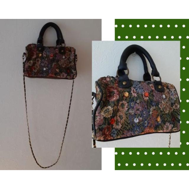 a.v.v アーヴェヴェ◆レトロ花柄 ラインストーン 2way ハンドバッグ ポシェット ショルダーバッグ ポーチ < ブランド  a.v.v アーヴェヴェ◆レトロ花柄 ラインストーン 2way ハンドバッグ ポシェット ショルダーバッグ ポーチ  < ブランドの