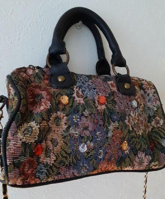 a.v.v アーヴェヴェ◆レトロ花柄 ラインストーン 2way ハンドバッグ ポシェット ショルダーバッグ ポーチ < ブランド  a.v.v アーヴェヴェ◆レトロ花柄 ラインストーン 2way ハンドバッグ ポシェット ショルダーバッグ ポーチ < ブランドの