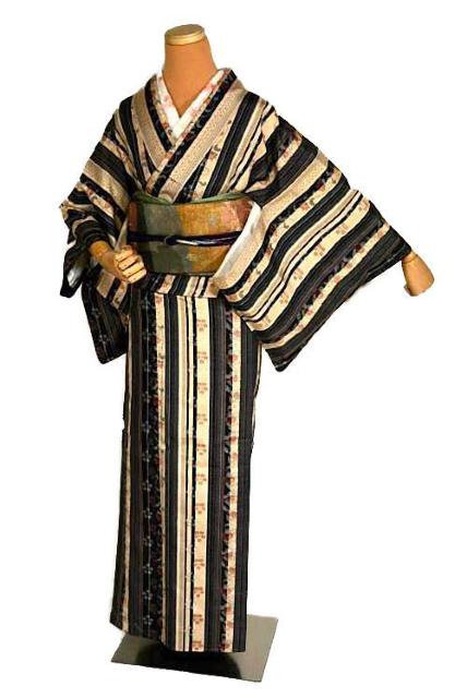 【最高級】【未使用品】紬 間道 花模様 小粋な小紋 身丈163cm 裄丈64cm T3406 < 女性ファッション  【最高級】【未使用品】紬 間道 花模様 小粋な小紋 身丈163cm 裄丈64cm T3406  < 女性ファッションの