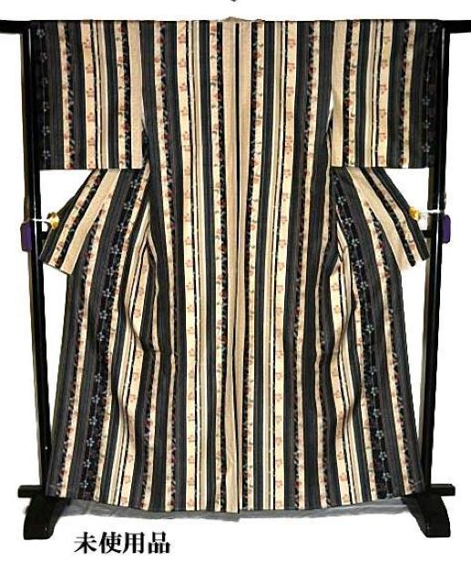 【最高級】【未使用品】紬 間道 花模様 小粋な小紋 身丈163cm 裄丈64cm T3406 < 女性ファッション  【最高級】【未使用品】紬 間道 花模様 小粋な小紋 身丈163cm 裄丈64cm T3406 < 女性ファッションの
