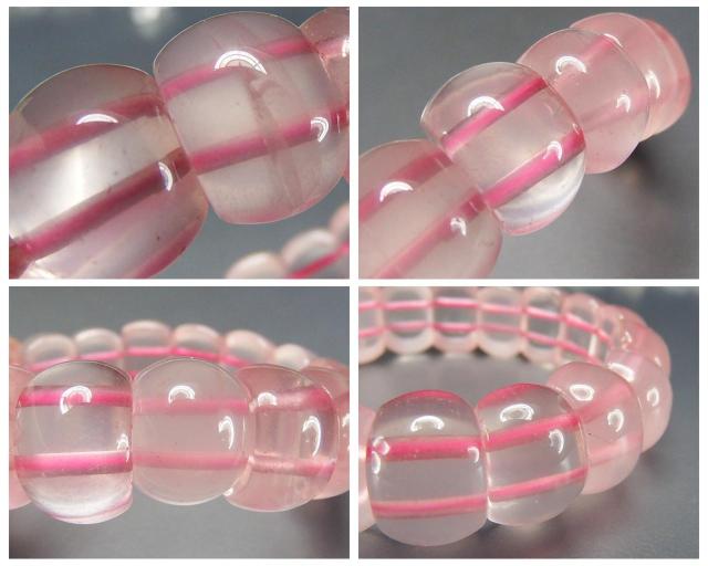 氷種天然石透明感良好アイスローズクォーツ卵形バングルブレスレット < 女性アクセサリー/時計  氷種天然石透明感良好アイスローズクォーツ卵形バングルブレスレット < 女性アクセサリー/時計の