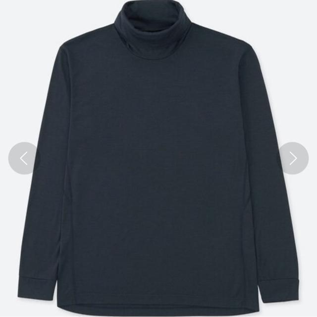 ユニクロ メンズ ウールブレンドタートルネックT 長袖Tシャツ インナー ヒートテック ネイビー M < ブランド ユニクロ メンズ ウールブレンドタートルネックT 長袖Tシャツ インナー ヒートテック ネイビー M < ブランドの
