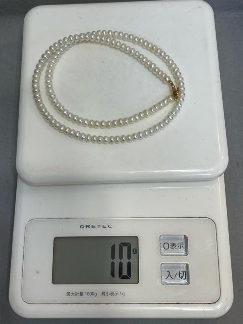 【K18留め具】淡水パールネックレス 約40cm 総重量10g ホワイト系 ネックレス パール 真珠 アクセサリー 留め具 K18 < 女性アクセサリー/時計 【K18留め具】淡水パールネックレス 約40cm 総重量10g ホワイト系 ネックレス パール 真珠 アクセサリー 留め具 K18 < 女性アクセサリー/時計の