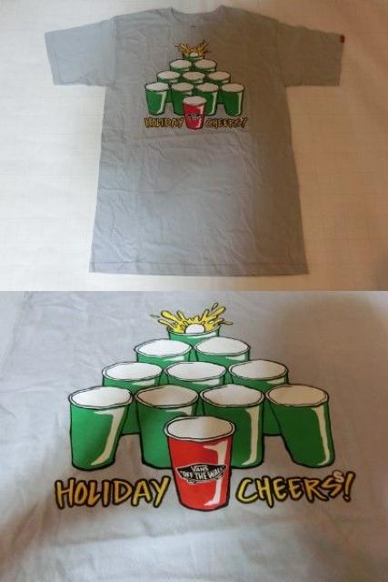 ☆USA購入 アメカジ【Vans】バンズ【BeerPong】イラストT US S灰 < 男性ファッション  ☆USA購入 アメカジ【Vans】バンズ【BeerPong】イラストT US S灰 < 男性ファッションの