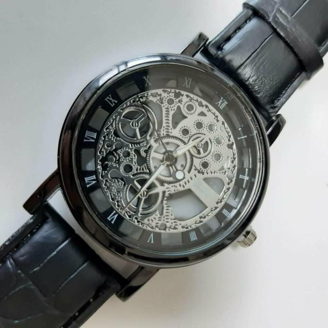 新品 激渋 腕時計 スケルトン 黒 < 男性アクセサリー/時計  新品 激渋 腕時計 スケルトン 黒 < 男性アクセサリー/時計の