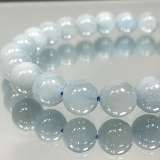 《No.183》天然石ミルキーアクアマリン 8mm珠 内径16cm < 女性アクセサリー/時計  《No.183》天然石ミルキーアクアマリン 8mm珠 内径16cm  < 女性アクセサリー/時計の