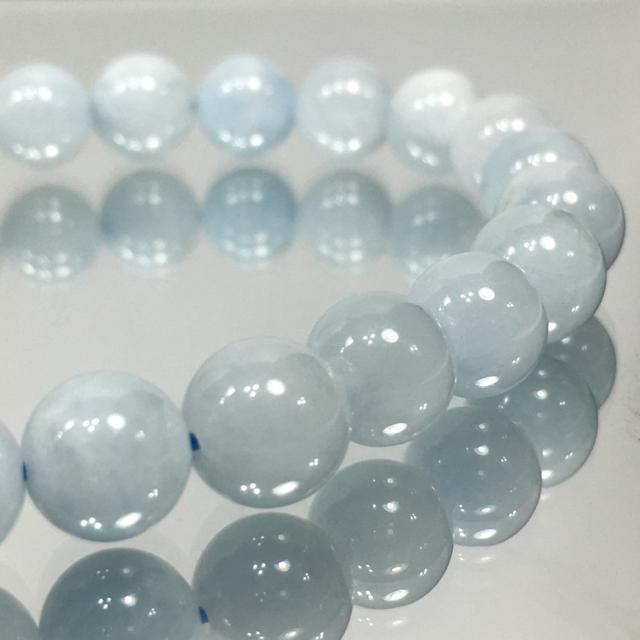 《No.183》天然石ミルキーアクアマリン 8mm珠 内径16cm < 女性アクセサリー/時計  《No.183》天然石ミルキーアクアマリン 8mm珠 内径16cm < 女性アクセサリー/時計の