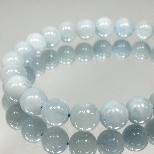 《No.183》天然石ミルキーアクアマリン 8mm珠 内径16cm < 女性アクセサリー/時計  《No.183》天然石ミルキーアクアマリン 8mm珠 内径16cm < 女性アクセサリー/時計の