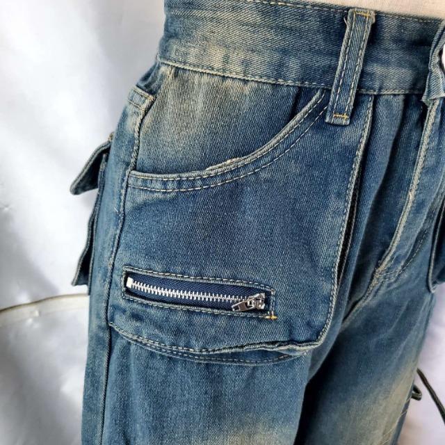 込み★692★17.000円物★ハイウエスト!レッグポケットデニムパンツ★ < 女性ファッション 込み★692★17.000円物★ハイウエスト!レッグポケットデニムパンツ★ < 女性ファッションの