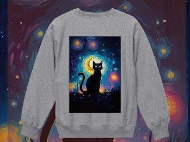 黒猫 三日月 ラグランスリーブ クルーネック スウェット XL ミックスグレー < 男性ファッション 黒猫 三日月 ラグランスリーブ クルーネック スウェット XL ミックスグレー < 男性ファッションの