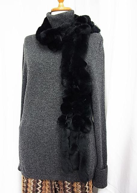 500円スタ【美品】ラビットファー ロングマフラー(3連構造)ブラック なめらかで暖かい//防寒やファッションのアクセントに(5) < 女性ファッション 500円スタ【美品】ラビットファー ロングマフラー(3連構造)ブラック なめらかで暖かい//防寒やファッションのアクセントに(5) < 女性ファッションの