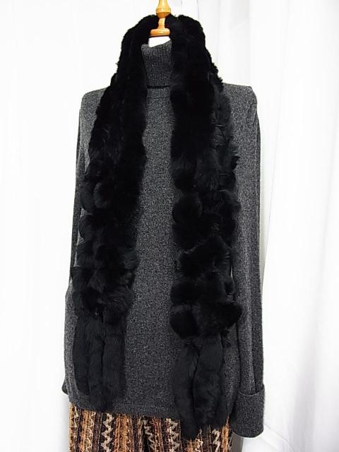 500円スタ【美品】ラビットファー ロングマフラー(3連構造)ブラック なめらかで暖かい//防寒やファッションのアクセントに(5) < 女性ファッション 500円スタ【美品】ラビットファー ロングマフラー(3連構造)ブラック なめらかで暖かい//防寒やファッションのアクセントに(5) < 女性ファッションの