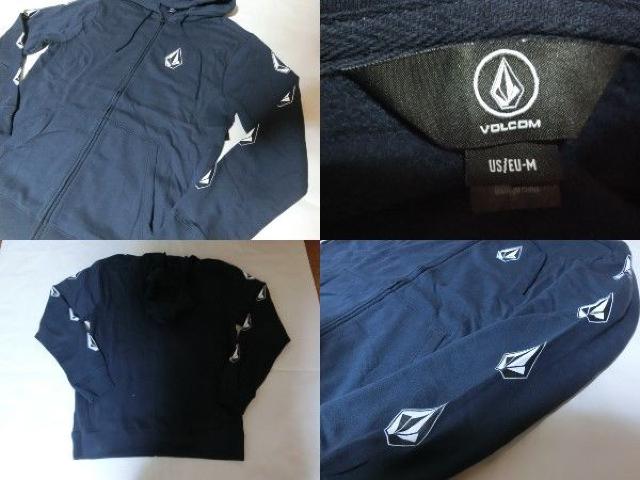 USA購入【VOLCOM】両腕部分プリント フルジップパーカーUS M 紺 < ブランド  USA購入【VOLCOM】両腕部分プリント フルジップパーカーUS M 紺 < ブランドの