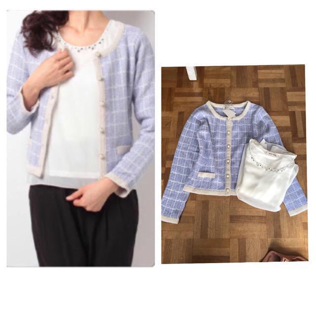 新品タグ付きミッシュマッシュ 地柄チェックカーデE/S < ブランド  新品タグ付きミッシュマッシュ 地柄チェックカーデE/S  < ブランドの