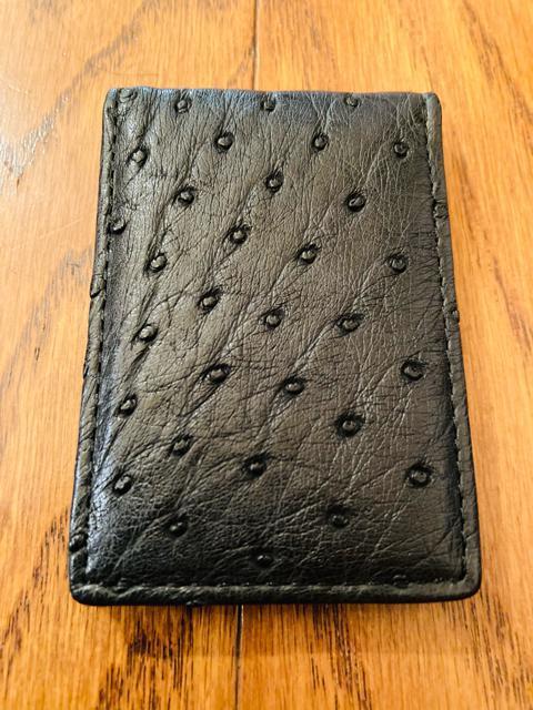 KHATOCO オーストリッチ 無双 マネークリップ レザー 激レア サイズ大きめ ブラック 財布  < 男性ファッション  KHATOCO オーストリッチ 無双 マネークリップ レザー 激レア サイズ大きめ ブラック 財布   < 男性ファッションの