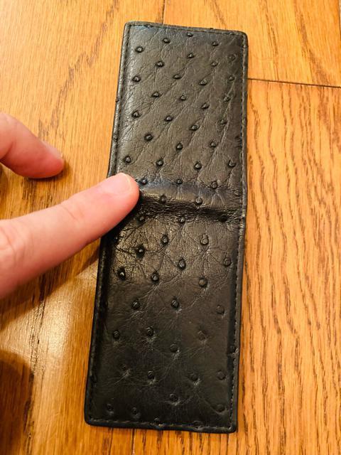 KHATOCO オーストリッチ 無双 マネークリップ レザー 激レア サイズ大きめ ブラック 財布  < 男性ファッション  KHATOCO オーストリッチ 無双 マネークリップ レザー 激レア サイズ大きめ ブラック 財布  < 男性ファッションの