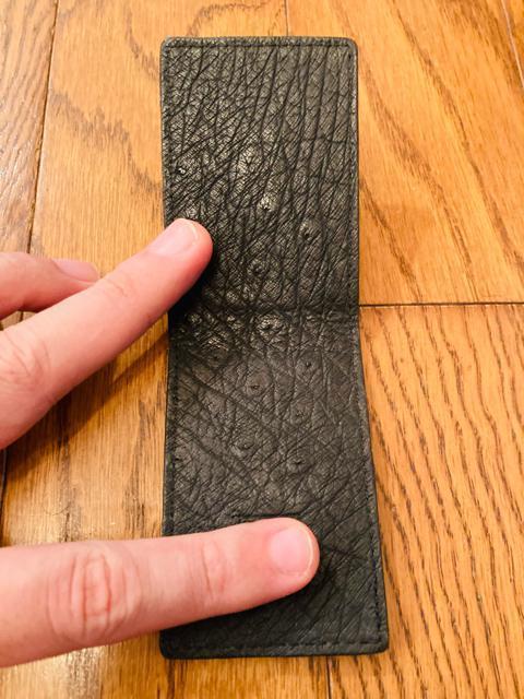 KHATOCO オーストリッチ 無双 マネークリップ レザー 激レア サイズ大きめ ブラック 財布  < 男性ファッション  KHATOCO オーストリッチ 無双 マネークリップ レザー 激レア サイズ大きめ ブラック 財布  < 男性ファッションの