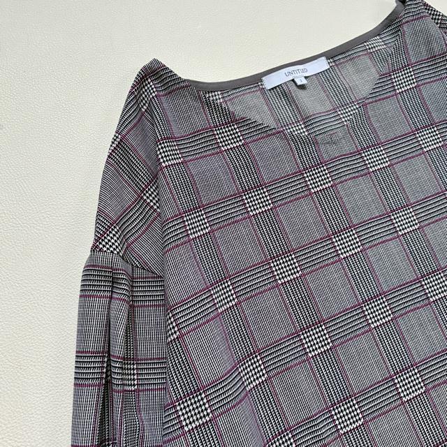 ◆極美品◆アンタイトル◆ゆったりめ◆チェックブラウス◆オフィスカジュアル◆M < ブランド  ◆極美品◆アンタイトル◆ゆったりめ◆チェックブラウス◆オフィスカジュアル◆M < ブランドの