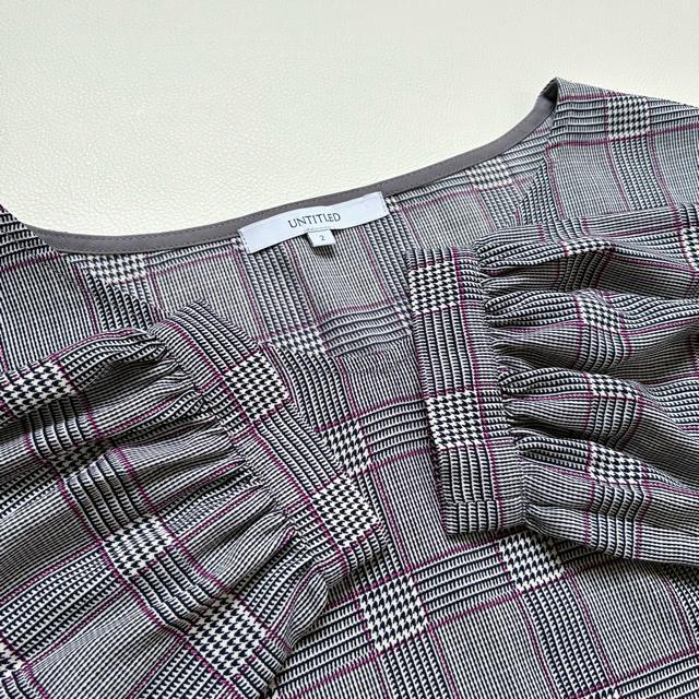 ◆極美品◆アンタイトル◆ゆったりめ◆チェックブラウス◆オフィスカジュアル◆M < ブランド  ◆極美品◆アンタイトル◆ゆったりめ◆チェックブラウス◆オフィスカジュアル◆M < ブランドの
