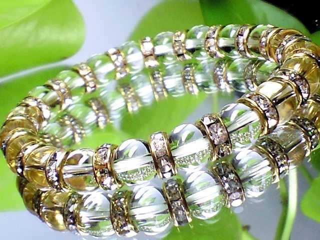 パワーストーン☆天然石!!水晶8ミリ金ロンデル数珠ブレスレット§魔除け浄化 < 女性アクセサリー/時計 パワーストーン☆天然石!!水晶8ミリ金ロンデル数珠ブレスレット§魔除け浄化 < 女性アクセサリー/時計の