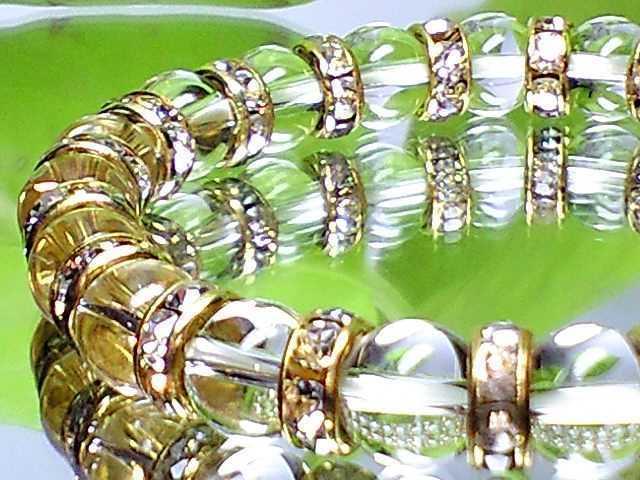 パワーストーン☆天然石!!水晶8ミリ金ロンデル数珠ブレスレット§魔除け浄化 < 女性アクセサリー/時計 パワーストーン☆天然石!!水晶8ミリ金ロンデル数珠ブレスレット§魔除け浄化 < 女性アクセサリー/時計の