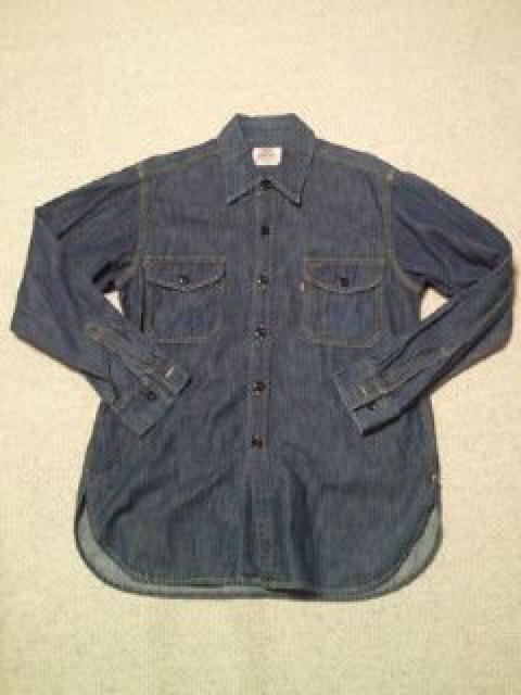 Levi's リーバイス デニム シンプル シャツ ネイビー Mサイズ < ブランド  Levi's リーバイス デニム シンプル シャツ ネイビー Mサイズ < ブランドの