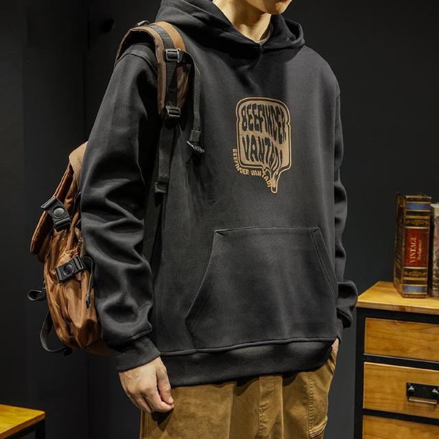 ◆裏起毛プルオーバーロゴフードパーカー ブラック エイトボアー◆Lサイズ 黒k09 < 男性ファッション  ◆裏起毛プルオーバーロゴフードパーカー ブラック エイトボアー◆Lサイズ 黒k09 < 男性ファッションの