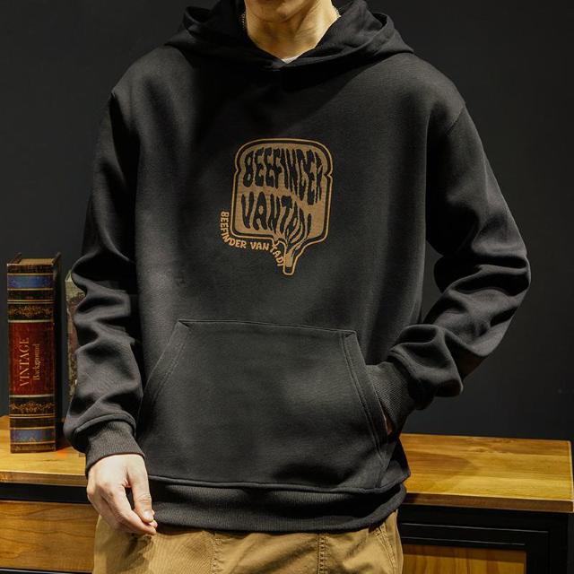 ◆裏起毛プルオーバーロゴフードパーカー ブラック エイトボアー◆Lサイズ 黒k09 < 男性ファッション  ◆裏起毛プルオーバーロゴフードパーカー ブラック エイトボアー◆Lサイズ 黒k09 < 男性ファッションの