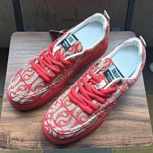 新品 26.5cm メンズ スニーカー レッド シューズ 靴 カジュアル < 男性ファッション  新品 26.5cm メンズ スニーカー レッド シューズ 靴 カジュアル  < 男性ファッションの