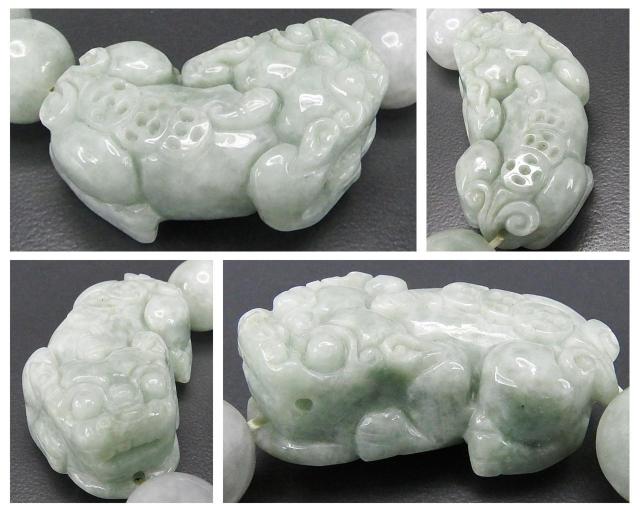 ひすいデカ金銭ヒキュウ彫り大玉約13mmブレスレット天然石本翡翠蓄財御守り < 男性アクセサリー/時計  ひすいデカ金銭ヒキュウ彫り大玉約13mmブレスレット天然石本翡翠蓄財御守り < 男性アクセサリー/時計の