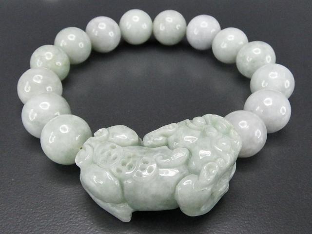 ひすいデカ金銭ヒキュウ彫り大玉約13mmブレスレット天然石本翡翠蓄財御守り < 男性アクセサリー/時計  ひすいデカ金銭ヒキュウ彫り大玉約13mmブレスレット天然石本翡翠蓄財御守り < 男性アクセサリー/時計の