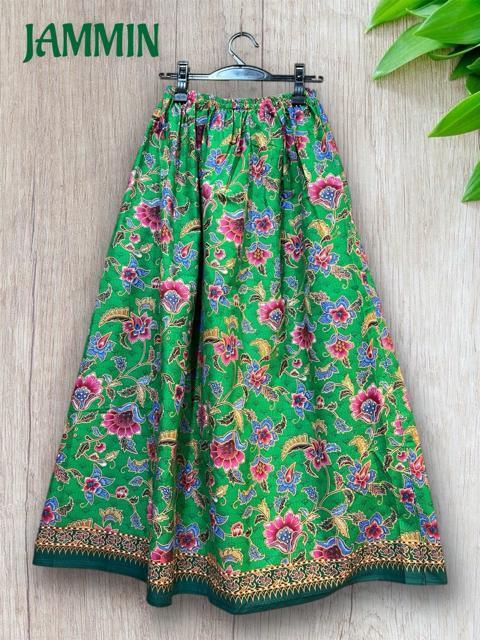 バティック花柄ロングスカート カラフル ヒッピー アジアン エスニック < 女性ファッション バティック花柄ロングスカート カラフル ヒッピー アジアン エスニック < 女性ファッションの