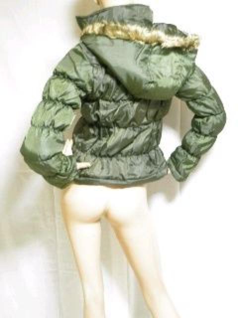 2way♪暖かい Aライン シャーリング 中綿ダウンジャケット カーキ < 女性ファッション 2way♪暖かい Aライン シャーリング 中綿ダウンジャケット カーキ < 女性ファッションの